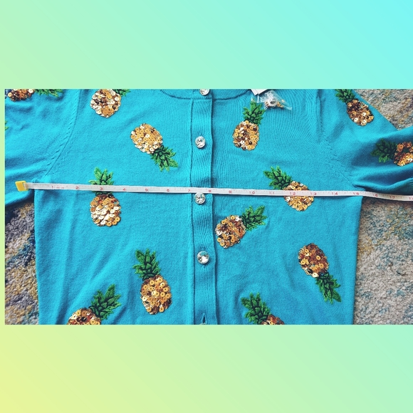 ALICE + OLIVIA Brady Sequin Pineapple Cardigan NWT - Picture 13 of 15